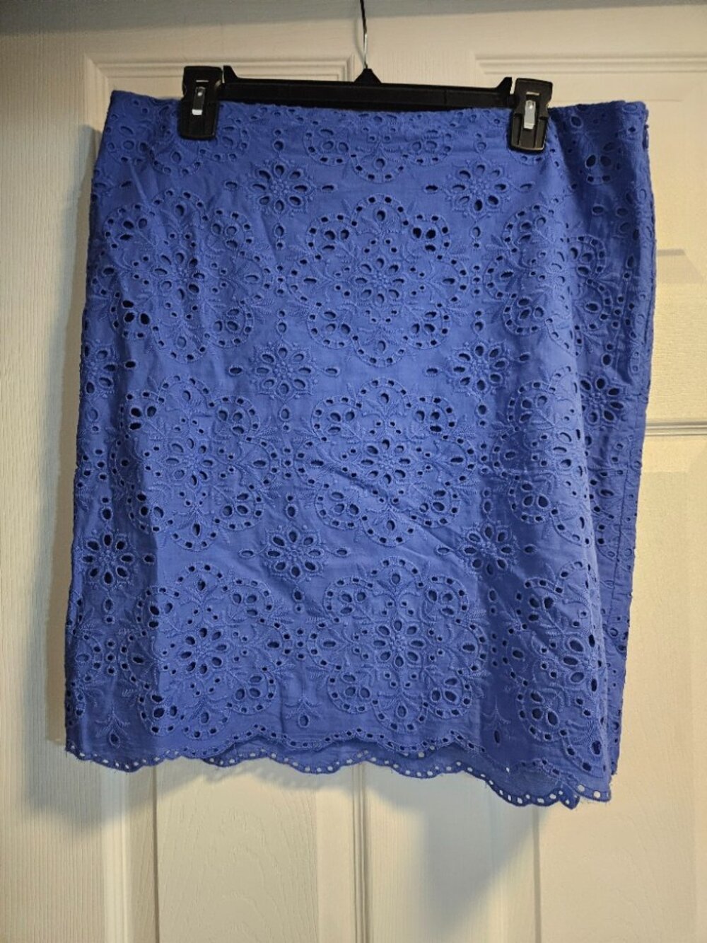 Talbots Blue Skirt with Flower Cutouts
